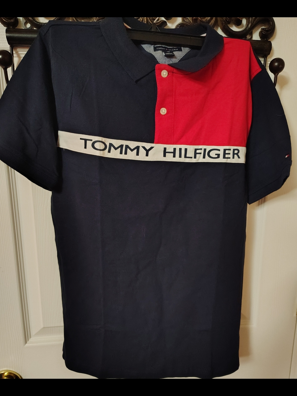 Tommy Hilfiger Navy, Red & White Logo Polo Shirt